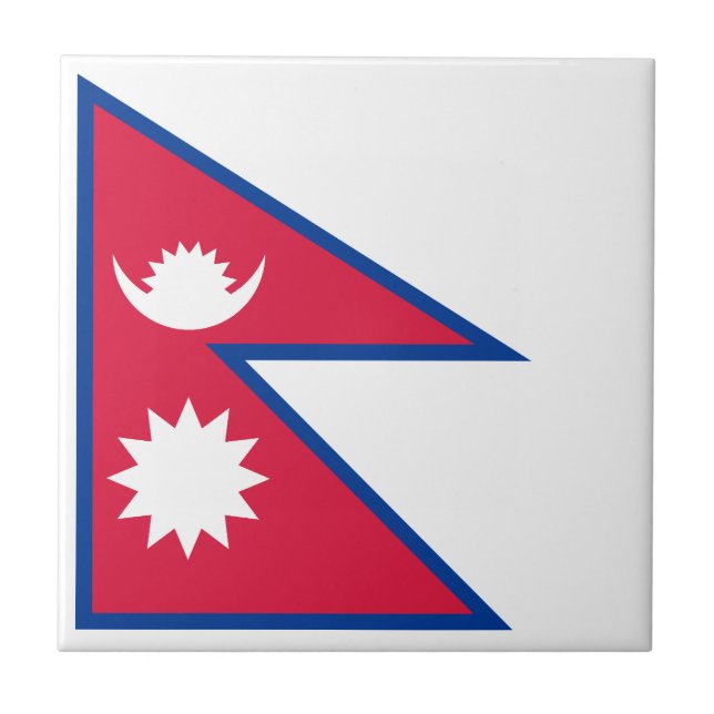 Flagge Nepals Fliese (Vorderseite)