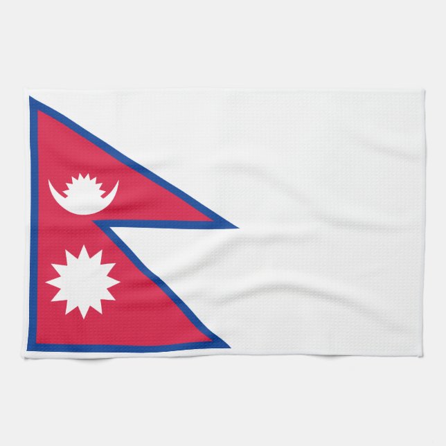 Flagge Nepals Geschirrtuch (Horizontal)
