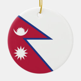 Flagge Nepals Keramik Ornament
