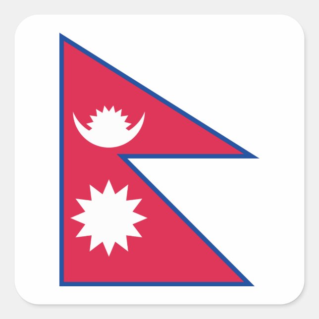 Flagge Nepals (Nepalesen) Quadratischer Aufkleber (Vorderseite)