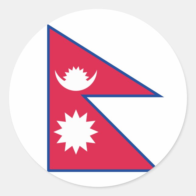 Flagge Nepals (Nepalesen) Runder Aufkleber (Vorderseite)