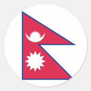 Flagge Nepals (Nepalesen) Runder Aufkleber