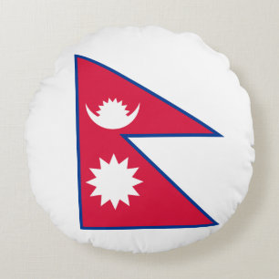 Flagge Nepals (Nepalesen) Rundes Kissen