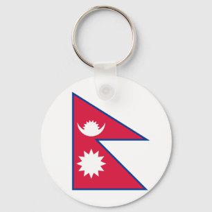 Flagge Nepals (Nepalesen) Schlüsselanhänger