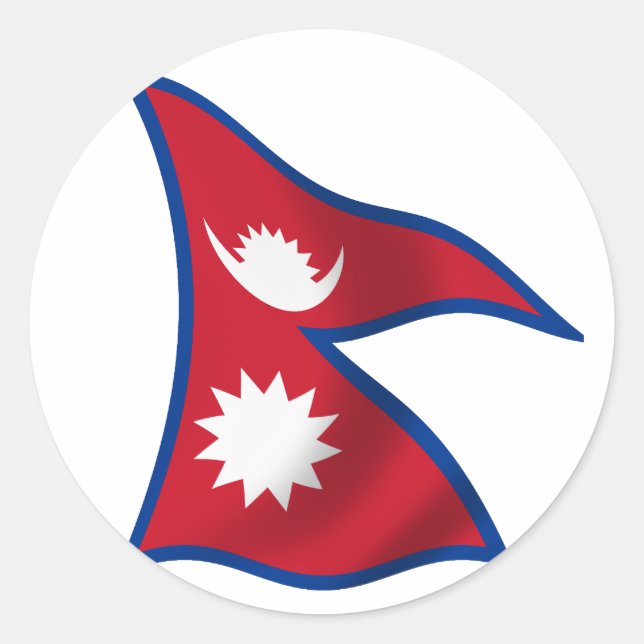 Flagge Nepals Runder Aufkleber (Vorderseite)
