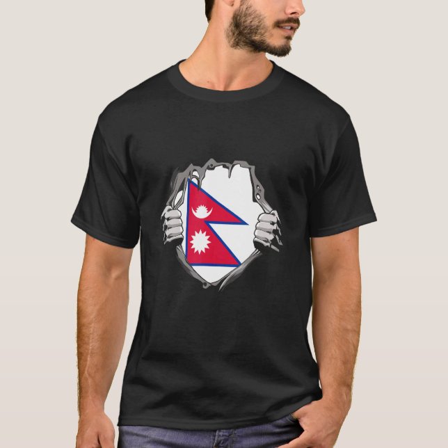 Flagge Nepals T-Shirt (Vorderseite)