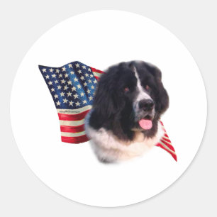Flagge Neufundlands (landseer) Runder Aufkleber