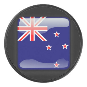 Flagge Neuseelands Eishockey Puck