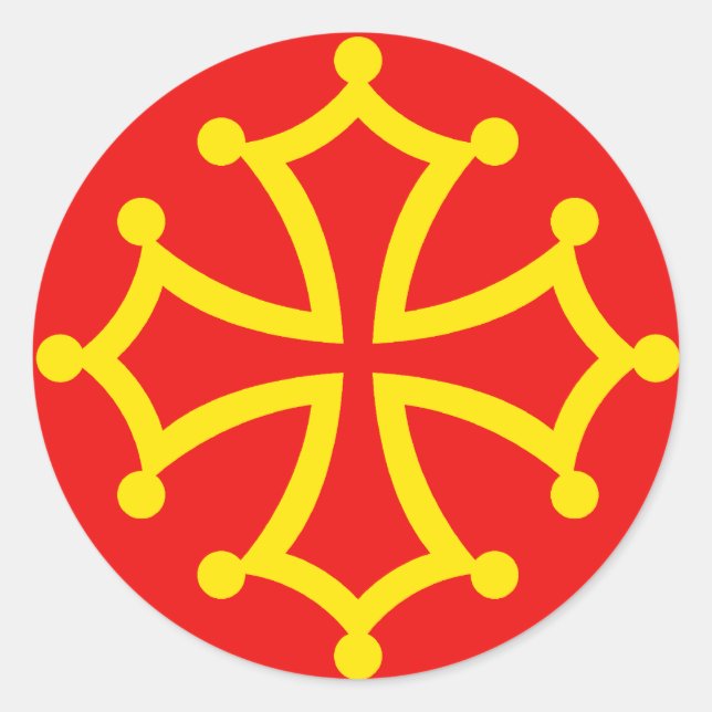 Flagge: New Occitanien, Frankreich Runder Aufkleber (Vorderseite)