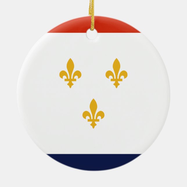 Flagge New Orleans (Louisiana, USA) Keramik Ornament (Hinten)