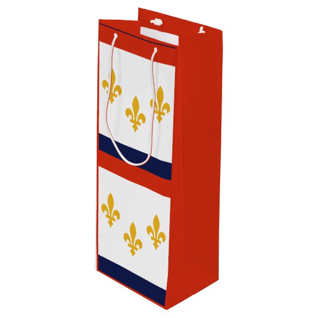 Flagge New Orleans, Louisiana Weinbeutel Geschenktüte Für Weinflaschen (Vorderseite Schrägansicht)