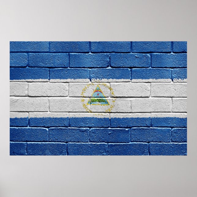 Flagge Nicaraguas Poster (Vorne)