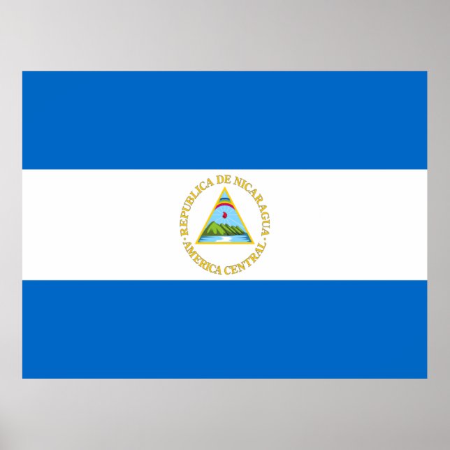 Flagge Nicaraguas Poster (Vorne)