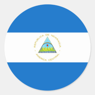 Flagge Nicaraguas Runder Aufkleber