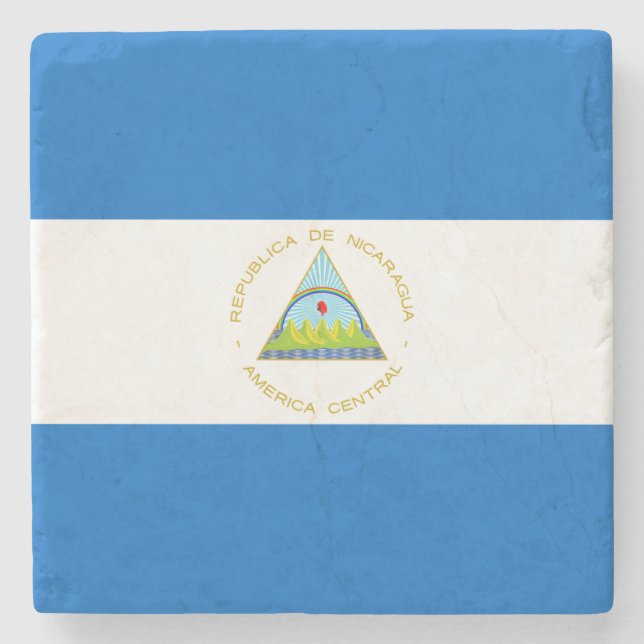 Flagge Nicaraguas Steinuntersetzer (Vorderseite)