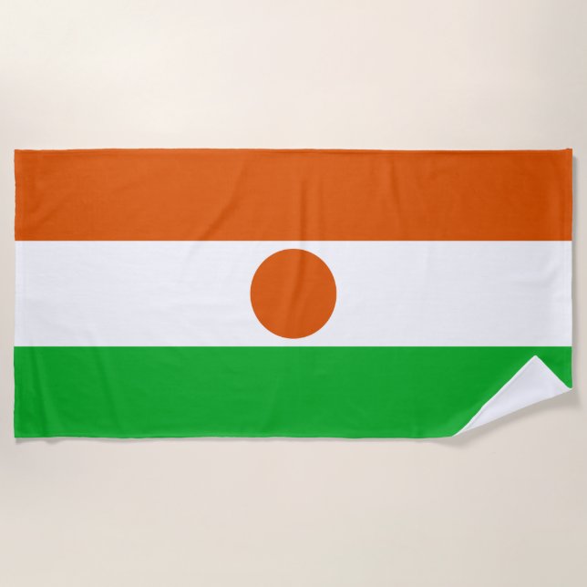 Flagge Niger (afrikanisches Land) Strandtuch (Vorderseite)