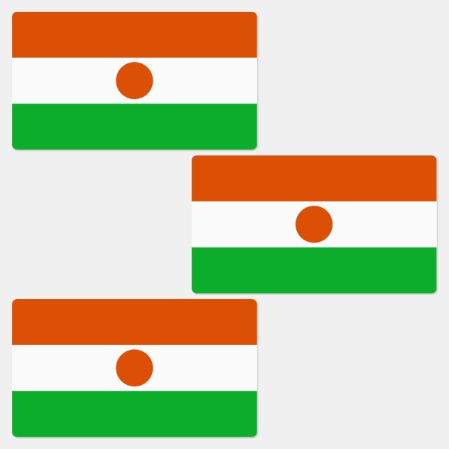 Flagge Niger Etiketten (Gruppe)