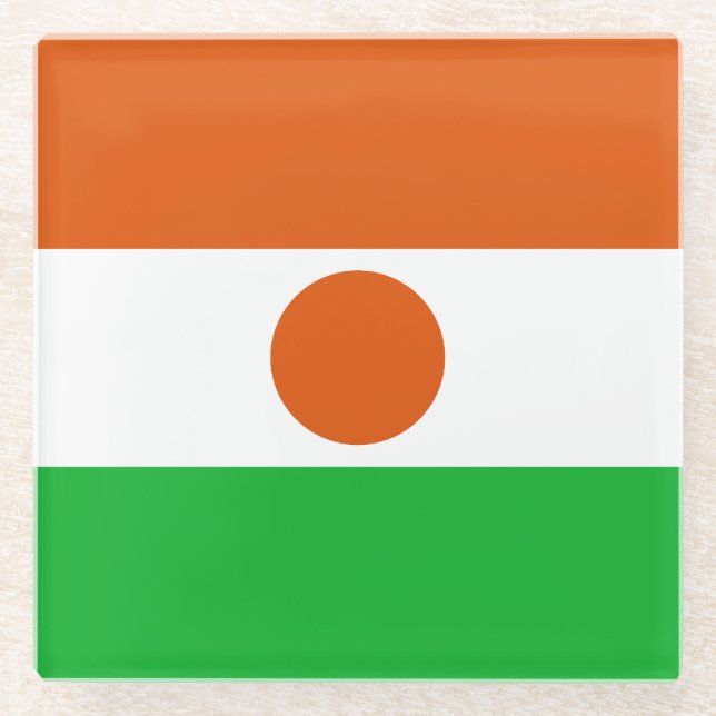 Flagge Niger Glasuntersetzer (Vorderseite)