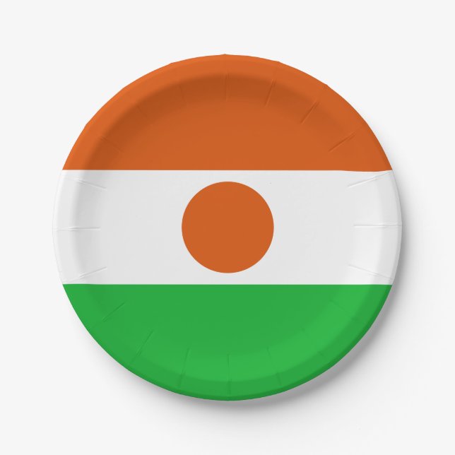 Flagge Niger Pappteller (Vorderseite)