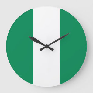 Flagge Nigerias Große Wanduhr