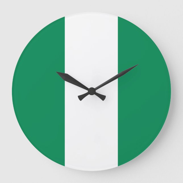 Flagge Nigerias Große Wanduhr (Vorderseite)