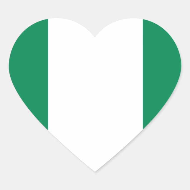 Flagge Nigerias Herz-Aufkleber (Vorderseite)