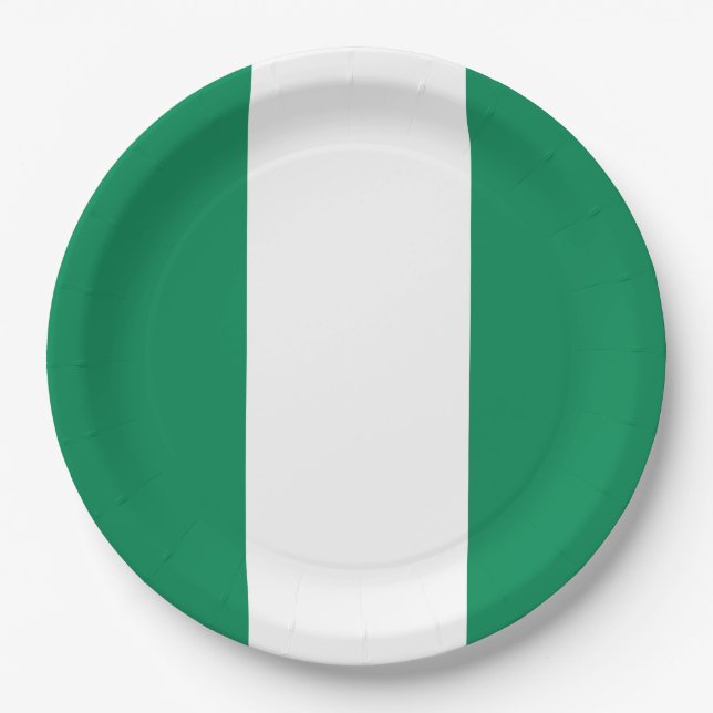 Flagge Nigerias Pappteller (Vorderseite)