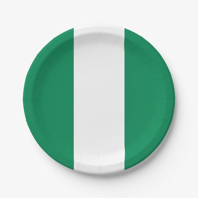 Flagge Nigerias Pappteller (Vorderseite)