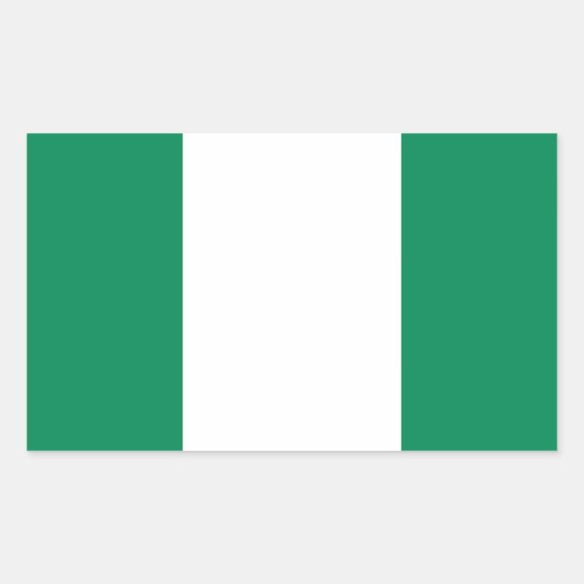 Flagge Nigerias Rechteckiger Aufkleber (Vorderseite)