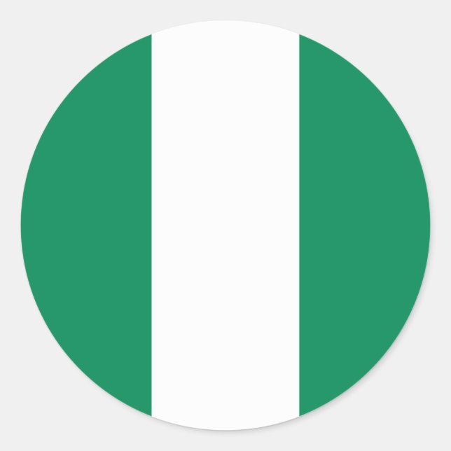 Flagge Nigerias Runder Aufkleber (Vorderseite)