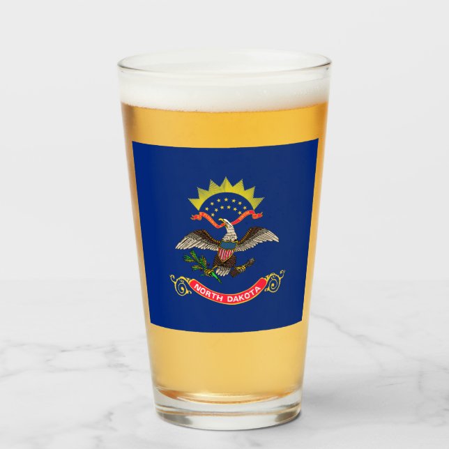 Flagge Nord-Dakota Glas (Vorne (Gefüllt))