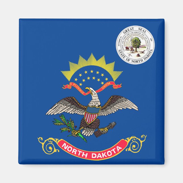Flagge Nord-Dakota Magnet (Vorne)