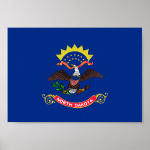 Flagge Nord-Dakota Poster