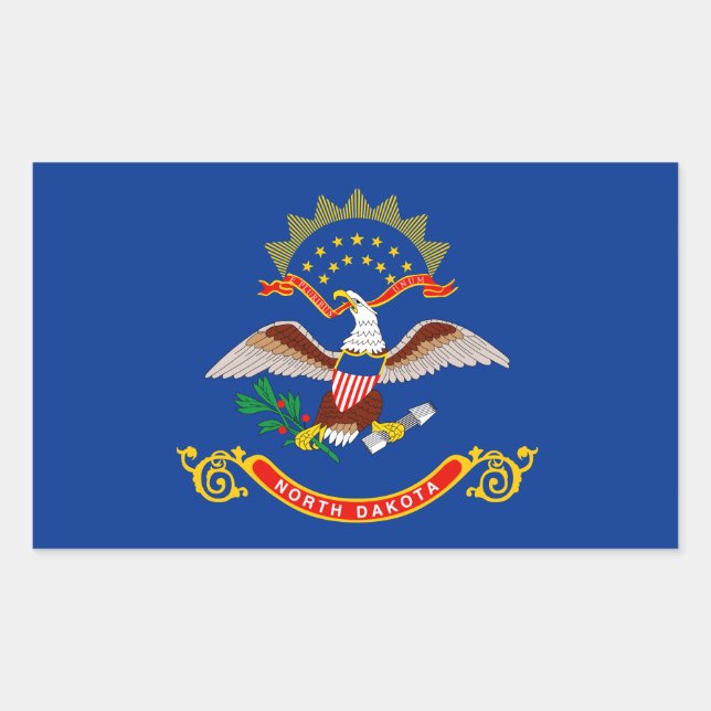 Flagge Nord-Dakota Rechteckiger Aufkleber (Vorderseite)