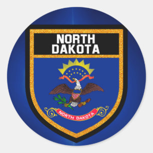 Flagge Nord-Dakota Runder Aufkleber