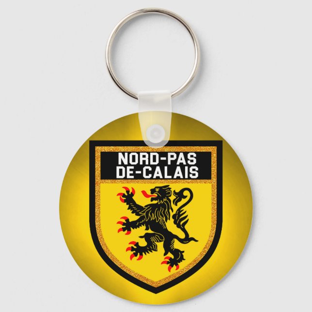 Flagge Nord-Pas-de-Calais Schlüsselanhänger (Vorderseite)