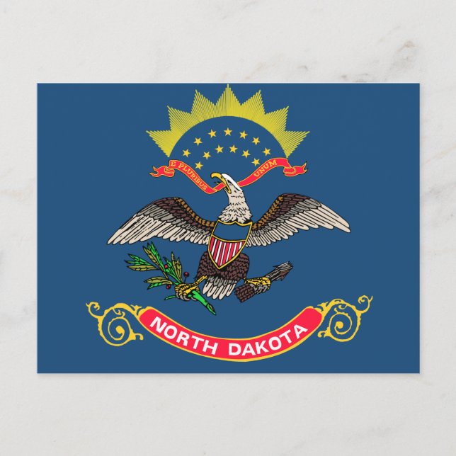 Flagge Norddakotas Postkarte (Vorderseite)