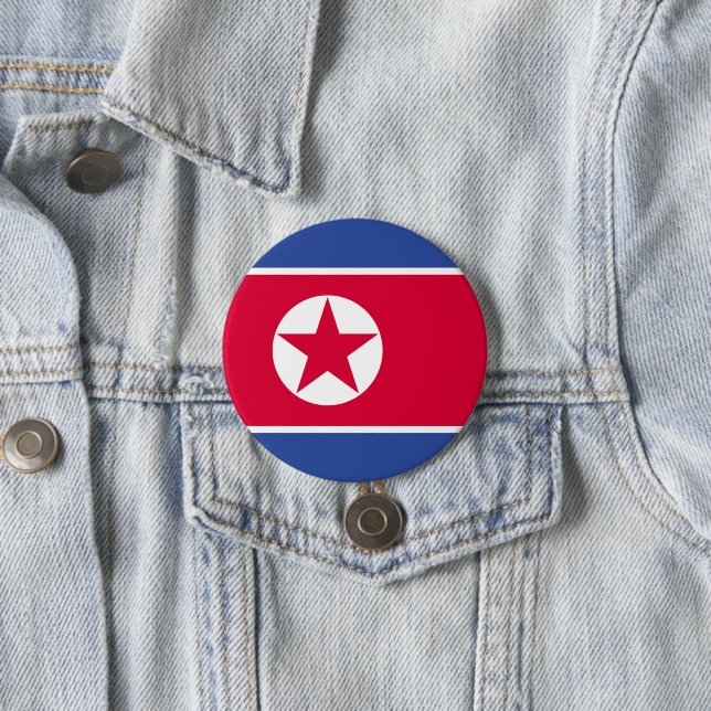 Flagge Nordkoreas Button (Beispiel)
