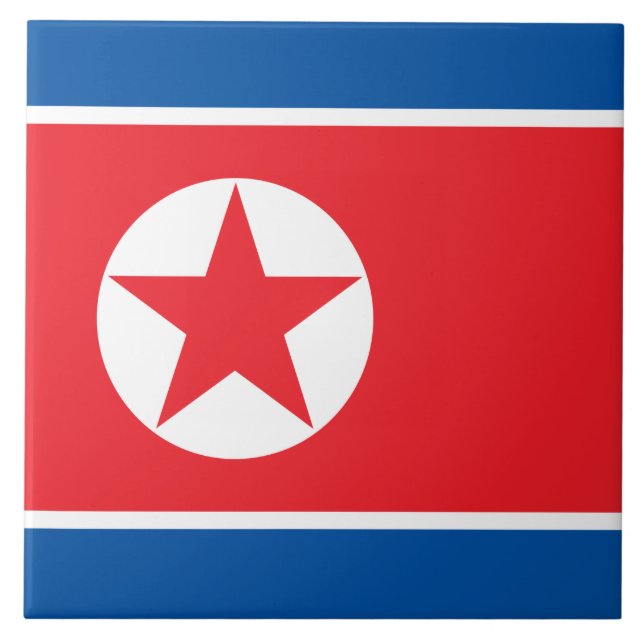 Flagge Nordkoreas (DVRK) Fliese (Vorderseite)
