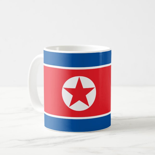 Flagge Nordkoreas (DVRK) Kaffeetasse (Vorderseite Links)
