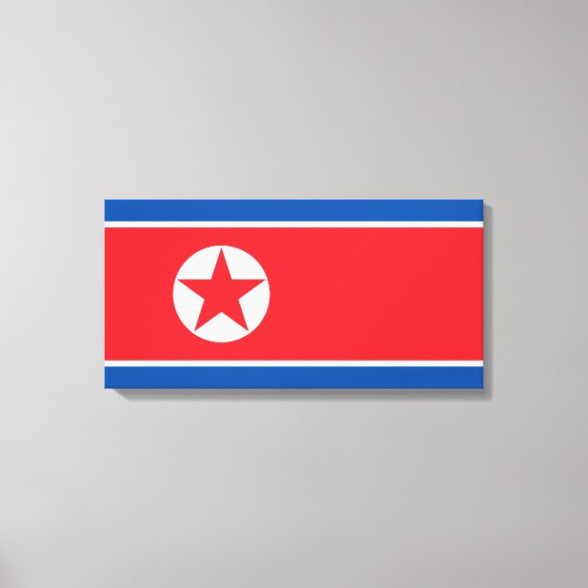 Flagge Nordkoreas (DVRK) Leinwanddruck (Vorderseite)
