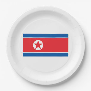 Flagge Nordkoreas (DVRK) Pappteller