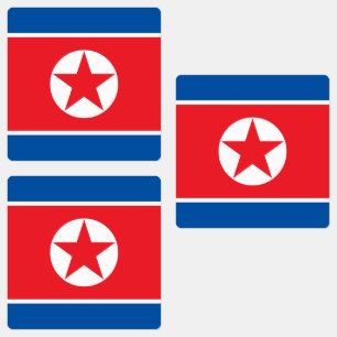 Flagge Nordkoreas Etiketten