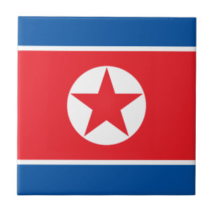 Flagge Nordkoreas Fliese