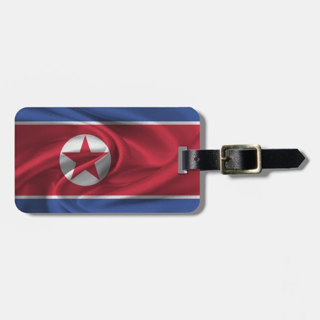 Flagge Nordkoreas Gepäckanhänger (Vorderseite horizontal)