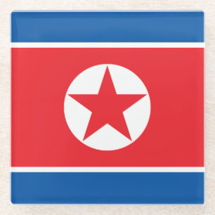 Flagge Nordkoreas Glasuntersetzer