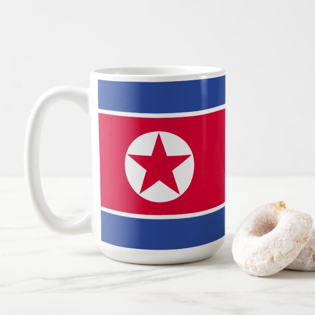 Flagge Nordkoreas Kaffeetasse (Mit Donut)