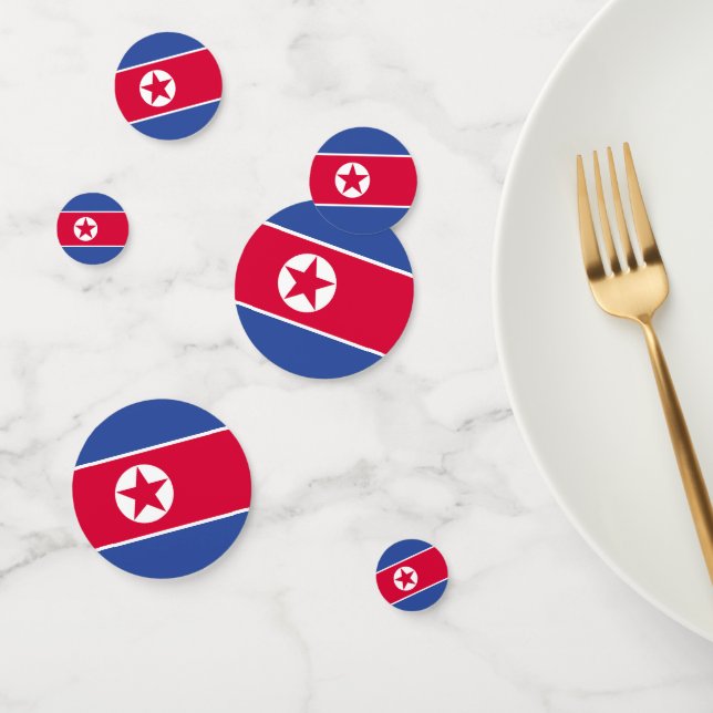 Flagge Nordkoreas Konfetti (Gruppe)