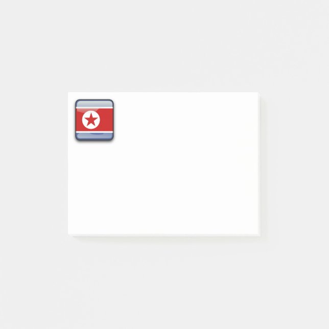 Flagge Nordkoreas Post-it Klebezettel (Vorderseite)