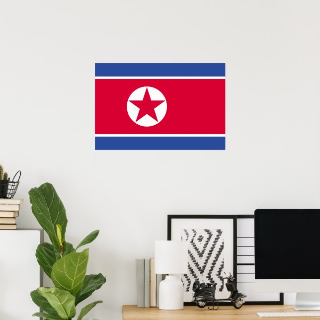 Flagge Nordkoreas Poster (Heimbüro)